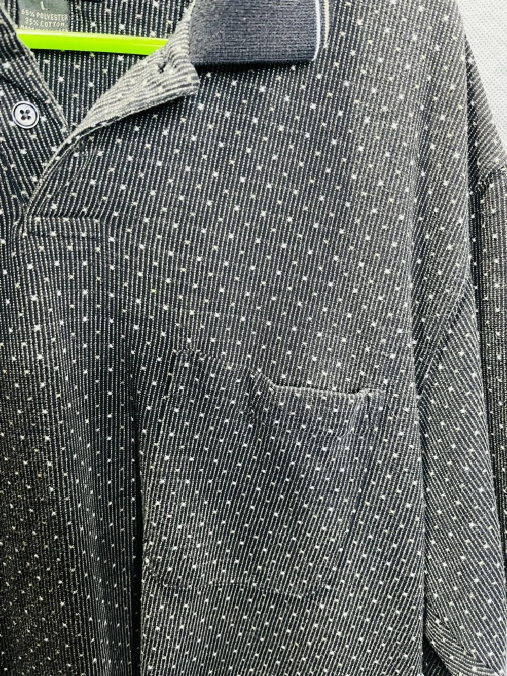 Van Heusen Black and White Patterned Polo - Picture 7 of 8